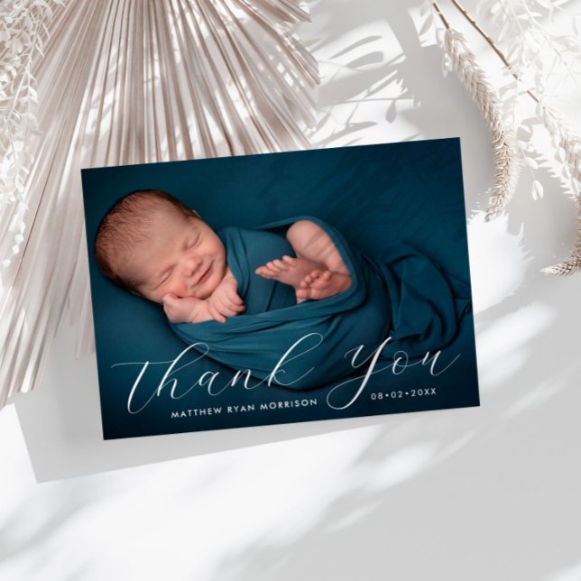 Carte Postale MERCI | lettrage à la main bébé faire-part Postc (Créateur téléchargé)
