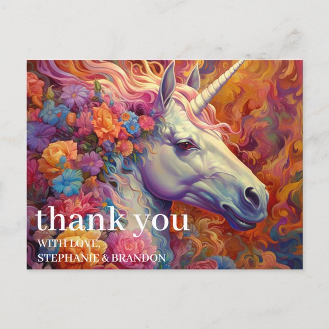 Carte Postale Merci Licorne Incroyable (Devant)