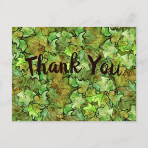 Carte Postale Merci Lierre Anglais Vert Nature