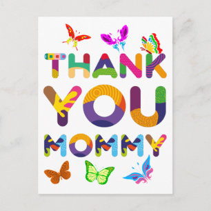 Carte Postale Merci Maman Coloré