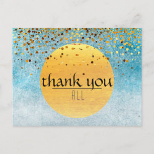 Carte Postale Merci Mariage Confetti Parties scintillant Sky Moo
