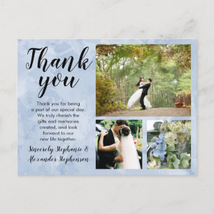 Carte Postale Merci Mariage couleur bleu foncé 3 Photo