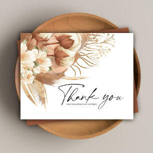 Carte Postale Merci Mariage de Boho Floral Terracotta