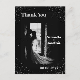 Carte Postale Merci Mariage de nuit noir simple