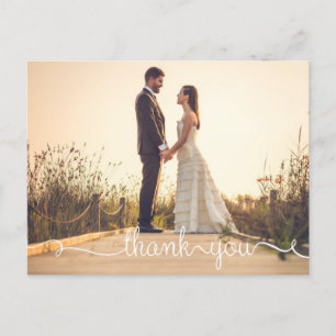 Carte postale Merci, Mariage de script simple
