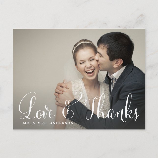 Carte postale Merci Mariage de script Whimsical (Devant)