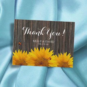 Carte Postale Merci Mariage de tournesol Ladybug Barne Bois