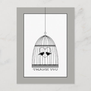 Carte Postale Merci Mariage de  vintage Heart Birdcage