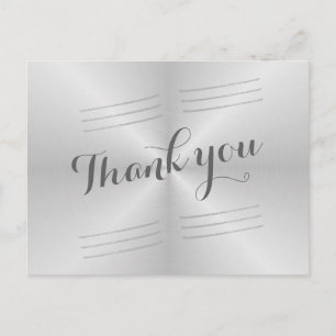 Carte Postale Merci Mariage en métal brossé