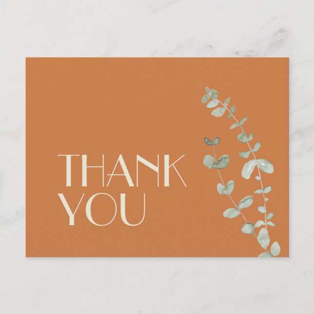 Carte Postale Merci Mariage en terre cuite Eucalyptus Deco (Devant)