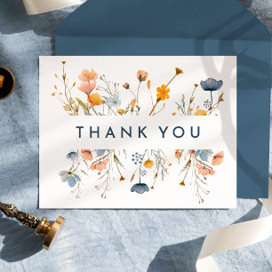 Carte Postale Merci Mariage floral élégant