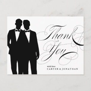 Carte postale Merci mariage gay Deux chambres