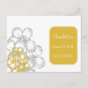 Carte Postale Merci mariage jaune-gris