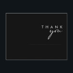 Carte Postale Merci Mariage moderne noir et blanc<br><div class="desc">Ce mariage de script moderne en noir et blanc merci carte postale est parfait pour votre mariage boho classe. Son design abstrait simple et unique, accompagné d'un script minimaliste contemporain et d'une palette de couleurs noir et blanc, donne à ce produit une sensation de luxe formel élégant tout en restant...</div>