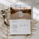 Carte postale Merci Mariage photo<br><div class="desc">Tout le monde va adorer recevoir ce beau mariage merci carte postale avec une magnifique image de votre jour de mariage! Customisez facilement cette carte postale avec votre photo mariage préférée et votre message au dos ! Photographie de : Conservation de la photographie www.keptrecord.com</div>