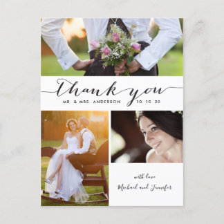 Carte Postale Merci Mariage photo de script simple 3