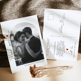 Carte Postale Merci Mariage photo minimaliste Arch