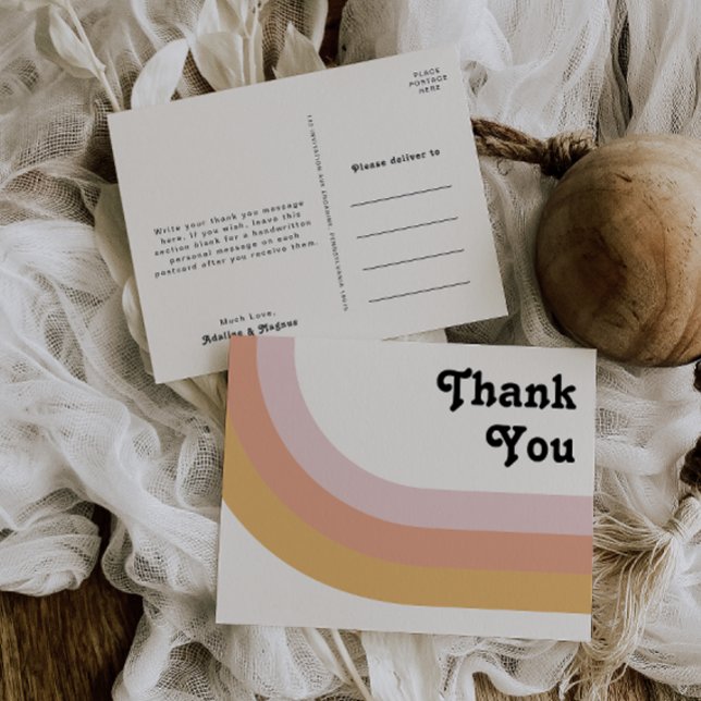 Carte Postale Merci Mariage Rainbow des années 70 (Créateur téléchargé)