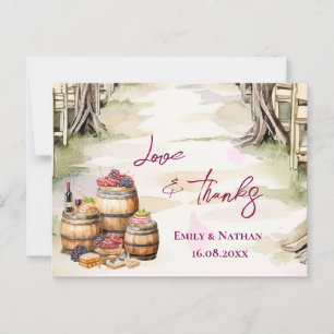 Carte Postale Merci Mariage Rustique Grapevine Inspiré