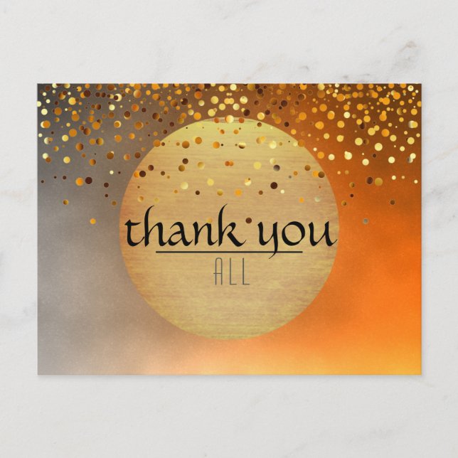 Carte Postale Merci Mariage Sunset Moon Confetti Parties scintil (Devant)