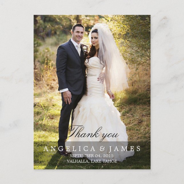Carte Postale Merci mariage (vertical - photo complète) (Devant)