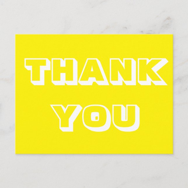 Carte Postale Merci, Merci, jaune blanc (Devant)