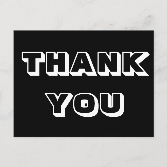 Carte Postale Merci, Merci, noir blanc (Devant)