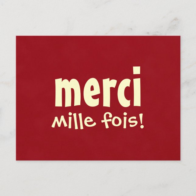 Carte postale MERCI MILLE FOIS (Devant)
