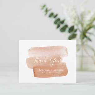 Carte Postale Merci minimaliste de brosse d'aquarelle moderne