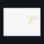 Carte Postale Merci minimaliste de police or moderne Mariage<br><div class="desc">Ce mariage minimaliste moderne en or remercient votre carte postale est parfait pour votre mariage boho classe. Son design abstrait simple et unique, accompagné d'un script minimaliste contemporain et d'une palette de couleurs dorées, donne à ce produit une sensation de luxe formel élégant tout en restant simpliste, chic bohème. Gardez-le...</div>