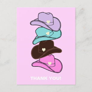 Carte Postale Merci Modern Cowboy Hat Stack Rose 