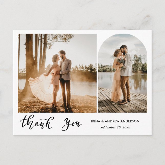 Carte Postale Merci moderne Script Mariage Photos (Devant)