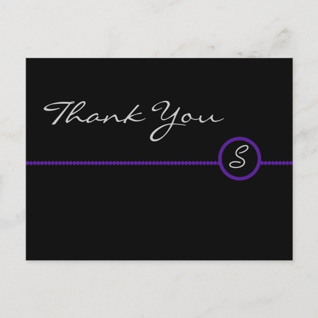 Carte postale Merci Monogramme (Devant)