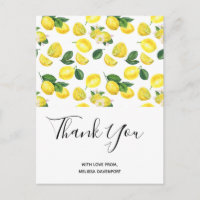 Merci Motif d'aquarelle aux citrons jaunes