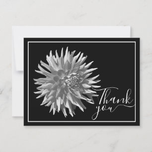 Carte Postale Merci noir/blanc Cactus Dahlia noir