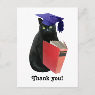 Carte postale Merci noir Cat Grad