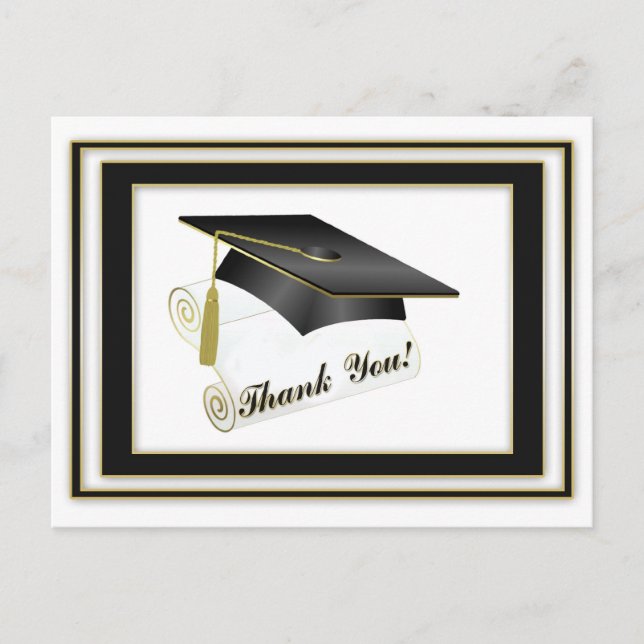Carte postale Merci noir diplômé (Devant)