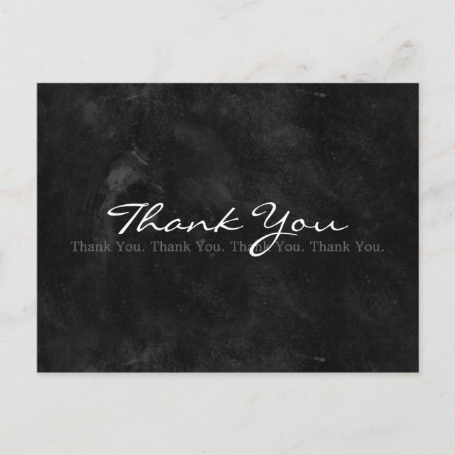 Carte Postale Merci noir et blanc simple (Devant)