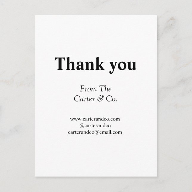 Carte Postale merci nom de l'entreprise du site social emails (Devant)