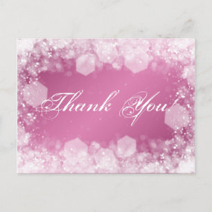 Carte Postale Merci Note Baby shower Nuit Étincelle Rose