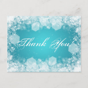 Carte Postale Merci Note Baby shower Nuit Étincelle Turquoise