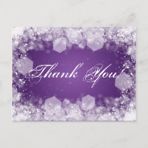 Carte Postale Merci Note Baby shower Nuit Étincelle Violet