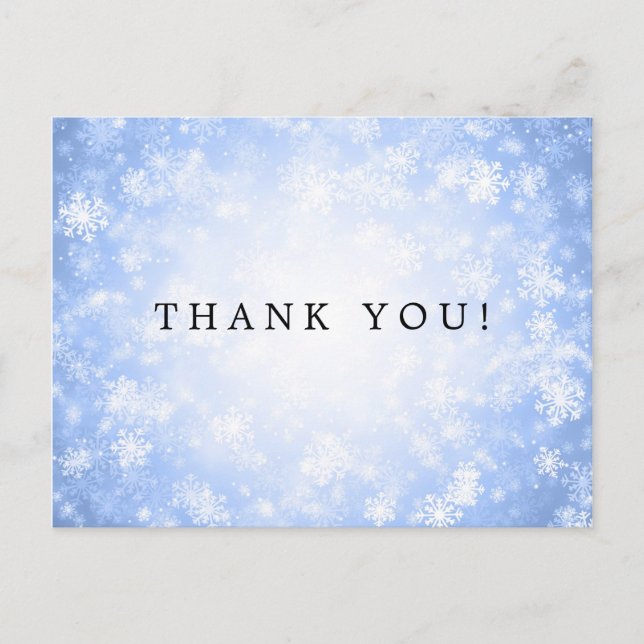 Carte Postale Merci Note Blue Winter Wonderland (Devant)