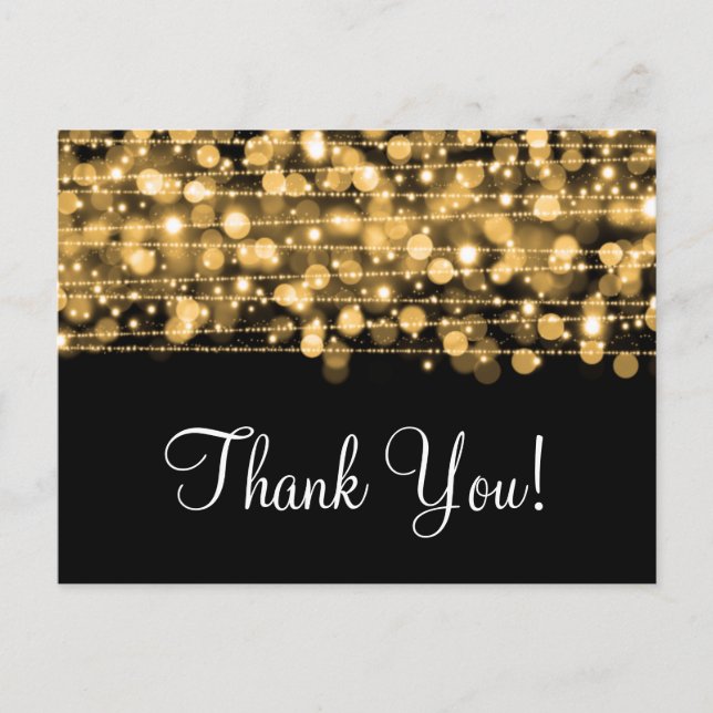 Carte Postale Merci Note Party Sparkles Gold (Devant)