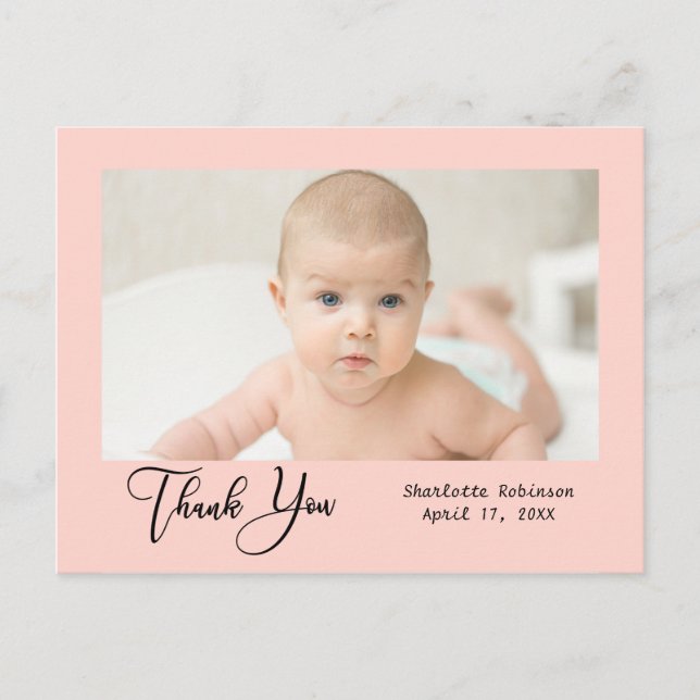 Carte Postale Merci | Nouvelle photo bébé (Devant)