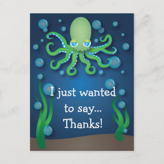 Carte postale Merci octopus vert de la mer