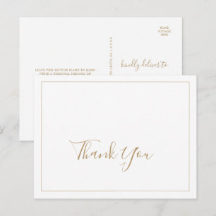 Carte postale Merci or minimaliste