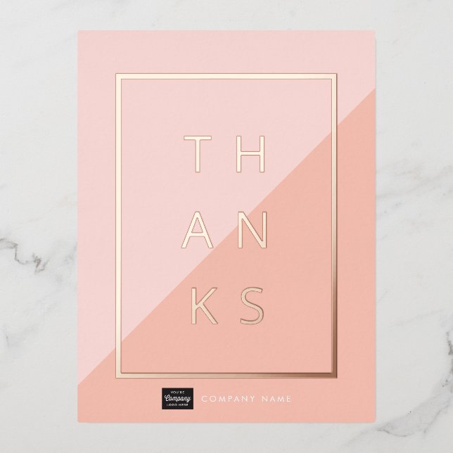Carte postale Merci or pour entreprise personnalis (Recto)