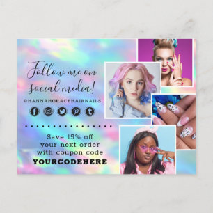 Carte Postale Merci Pastel Rainbow Swash Chic Logo 4 photos