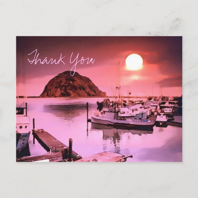 Carte postale Merci Peinture de teintes de port (Devant)